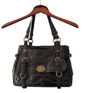 Coach Legacy Garcia 65th Anniversary Black Leather Women Satchel Bag